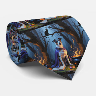 Gravata Pintura de Halloween Caprichosa do Cão Blue Heeler