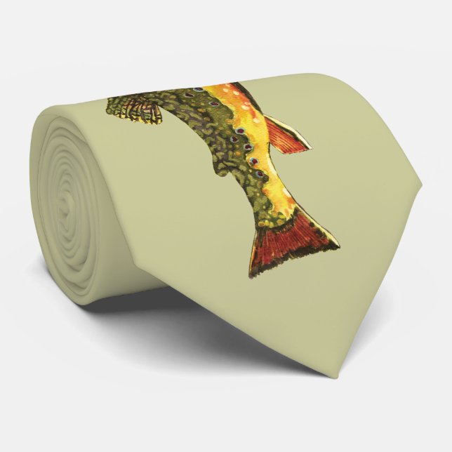 Gravata Pintura de Peixes de Trutas de Trutas Whisker (Rolled)