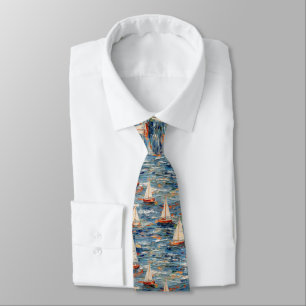 Gravata Pintura de Velho de Vela Elegante - Estética Náuti