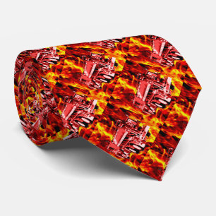 Gravata Pintura Do Óleo Do Motor De Fogo Com Fogo,