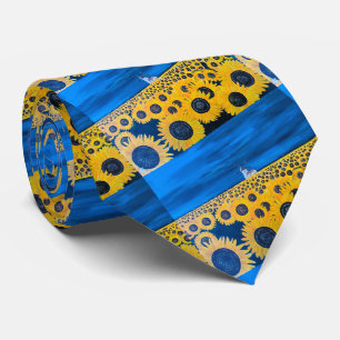 Gravata Pintura em campo de girassol por Alfred Fox