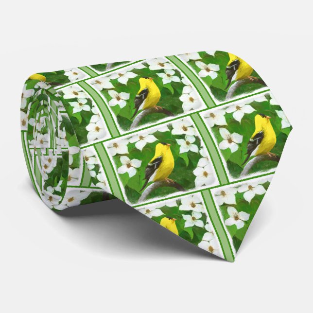 Gravata Pintura Goldfinch - Arte Cachorra Original (Rolled)