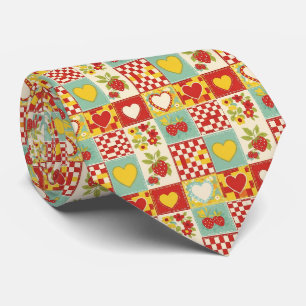 Gravata Piquenique de Patchwork de Morango (2)