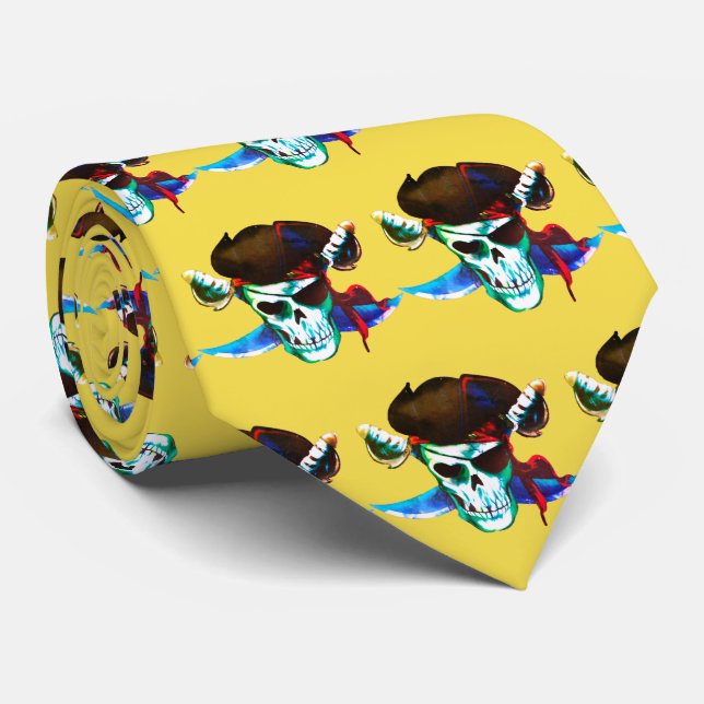 Gravata Pirates Team Mascot Futebol Baseball Tie (Rolled)