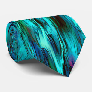 Gravata Pisca manchada de azul a ciano e manchas vermelhas