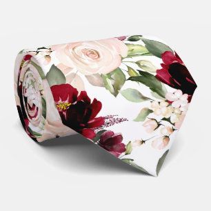 Gravata PixDezine H2 Flores Rosas Vermelhas e Bege Gravat