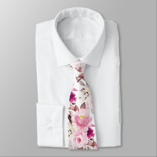 Gravata PixDezine H2 Flores Tons Rosa Rosas