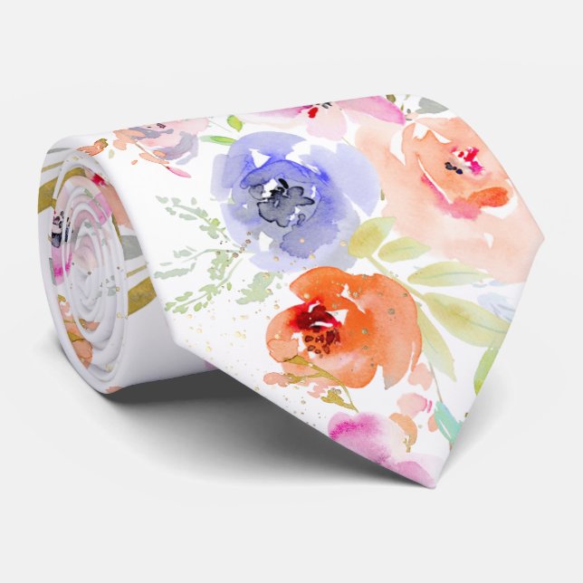 Gravata PixDezines Aquarela Delicado SpringBloom (Rolled)