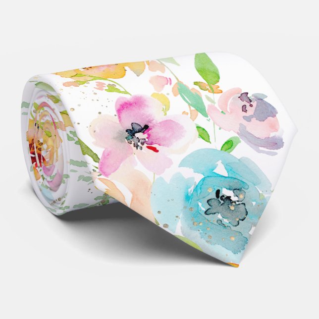 Gravata PixDezines Aquarela Delicado SpringBloom (Rolled)