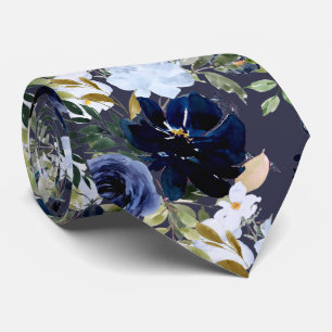 Gravata PixDezines Azul Marinho Azul Azul Flor de Água