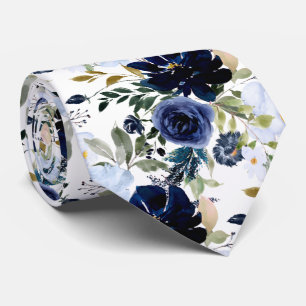 Gravata PixDezines Azul-Marinho e Azul-Poeirento H2 Botâni