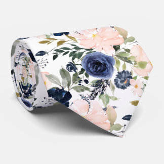 Gravata PixDezines Blush Blue Watercolor Flowers DIY color