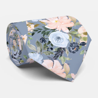 Gravata PixDezines Blush Dusty Blue H2 Botânico