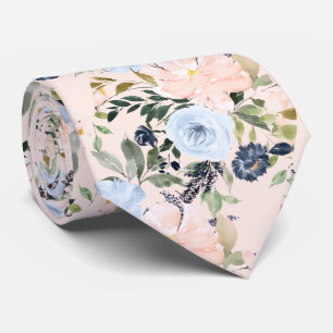 Gravata PixDezines Blush Dusty Blue H2 Botânico
