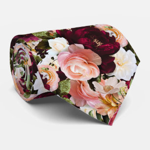 Gravata PixDezines Flores Frescas Mal-humoradas DIY Fundo