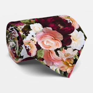 Gravata PixDezines Flores Frescas Mal-humoradas Fundo DIY