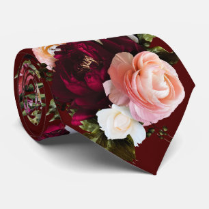 Gravata PixDezines Flores Frescas Moody DIY Fundo