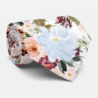 Gravata PixDezines H2 Blush Pink Dusty Blue Flowers 