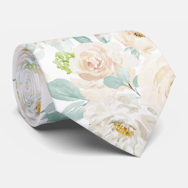 Gravata PixDezines H2 Dusty Blue Roses (Rolled)
