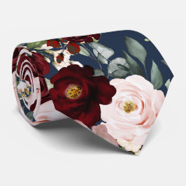 Gravata PixDezines H2 Flores Borgonhetas Turvas, Rosa Pint