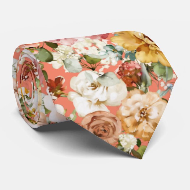 Gravata PixDezines H2 Flowers Neck Tie (Rolled)