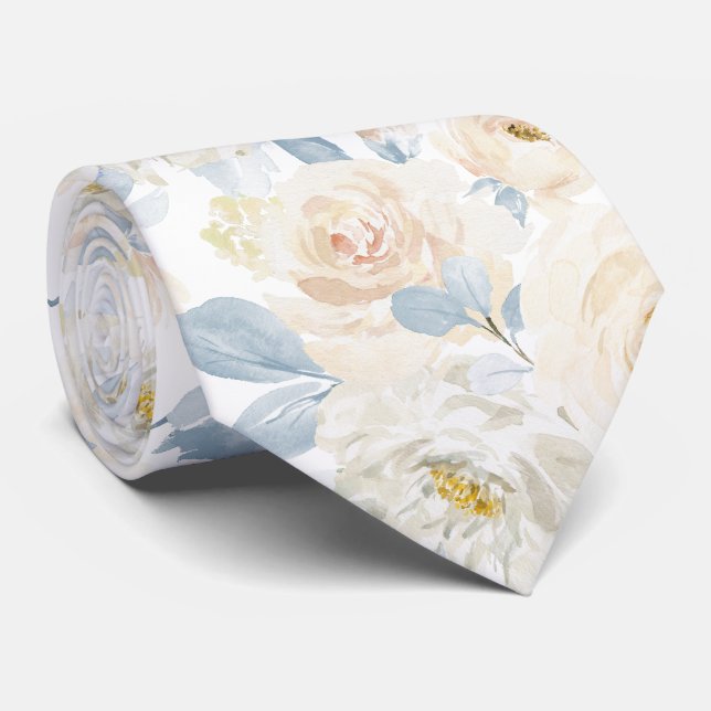 Gravata PixDezines H2 Rosas Azuis Empoeiradas (Rolled)