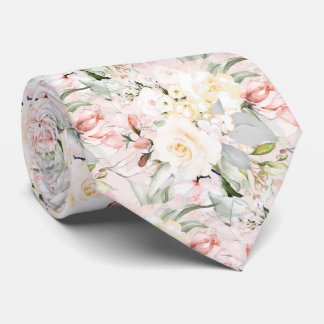 Gravata PixDezines H2 Rosas Bege Creme Fundo DIY