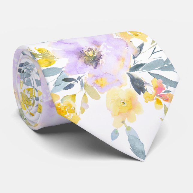 Gravata PixDezines H2 Spring Flowers Yellow Roses (Rolled)