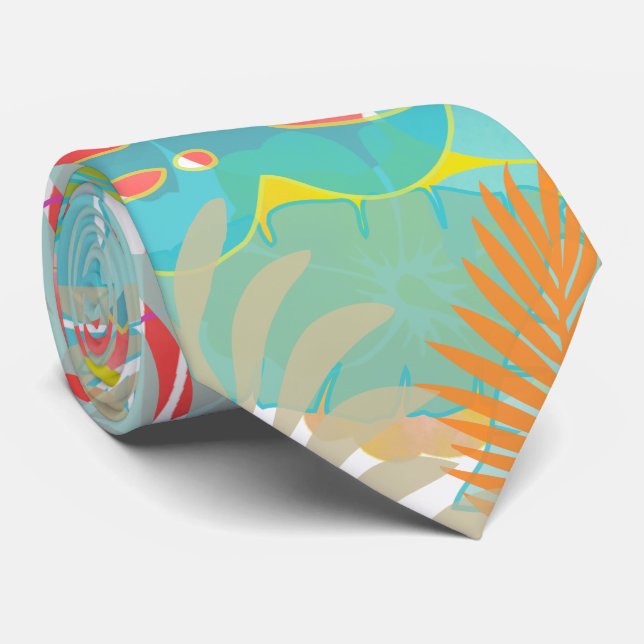 Gravata PixDezines Hibiscus/Floresta Tropical/Fundo de DIY (Rolled)