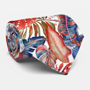 Gravata PixDezines Jungle Havaiano Verde Azul Ferrugem Lar