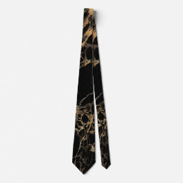 Gravata PixDezines Laje de Mármore Preto+Veias Douradas