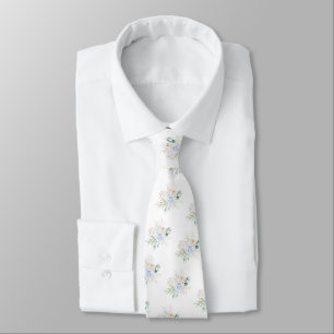 Gravata PixDezines Rosas Aquarela Bege Azul
