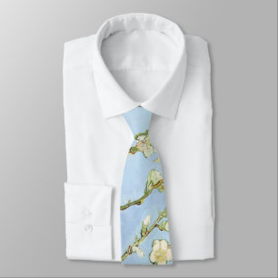 Gravata PixDezines Van Gogh Flores de Amendoeira em Saint-