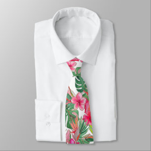 Gravata PixDezines Vintage Pastel H2 Havaí Folhagem Floral