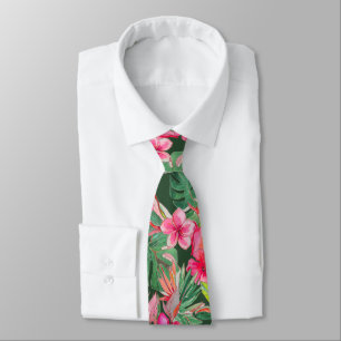 Gravata PixDezines Vintage Pastel H2 Havaí Folhagem Floral