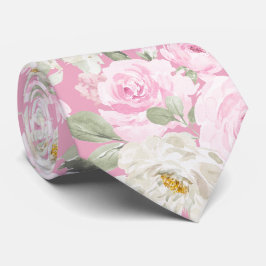 Gravata PixDezines Watercolor Blush Pink Roses DIY Bckgrnd