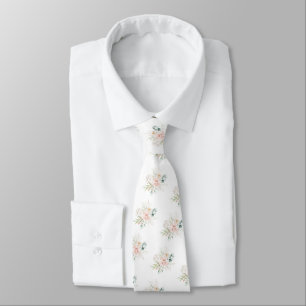 Gravata PixDezines Watercolor Roses Blush Cream