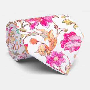 Gravata PixDezines William Morris Azul Rosa