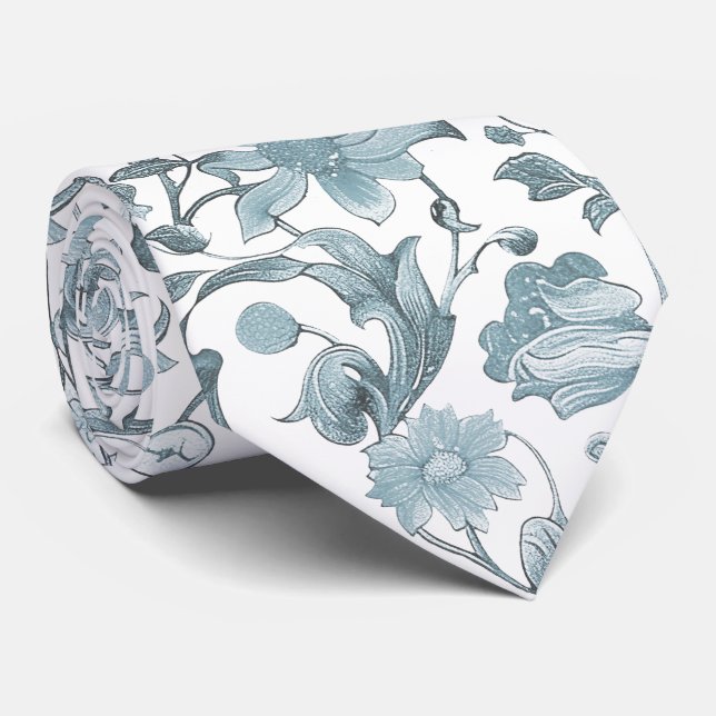 Gravata PixDezines William Morris Dusty BlueDIY Slate Blue (Rolled)