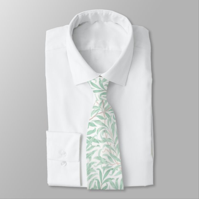Gravata PixDezines William Morris Willow Bough Verde Sage (Amarrado)