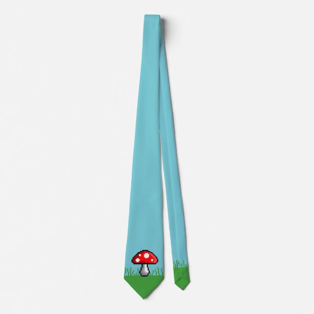 Gravata Pixel Mushroom Meadow Tie (Frente)