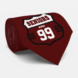 Gravata Placa de Estrada Maroon Distressed para Seniores
