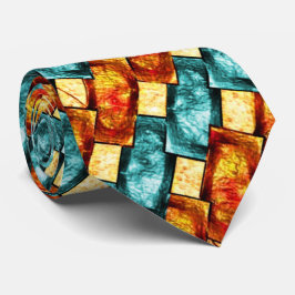 Gravata Placas retangulares cian coradas e manchadas