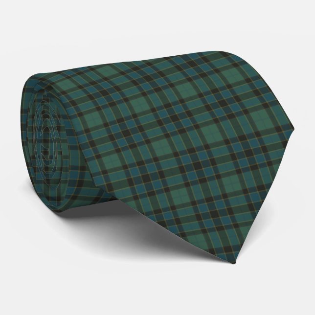 Gravata Plaid Green Blue Tartan Traditional Style Neck Tie (Rolled)