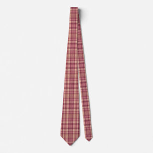 Gravata Plaid Rosa Empoeirado Tons Rosados Quentes e Suave