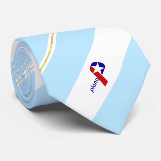 Gravata Plano (Texas), bandeira da cidade, Neck Tie (Rolled)