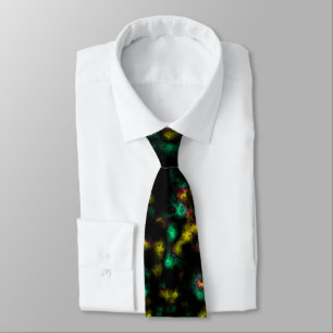Gravata Plasma flexível abstrato em verde e amarelo em pre