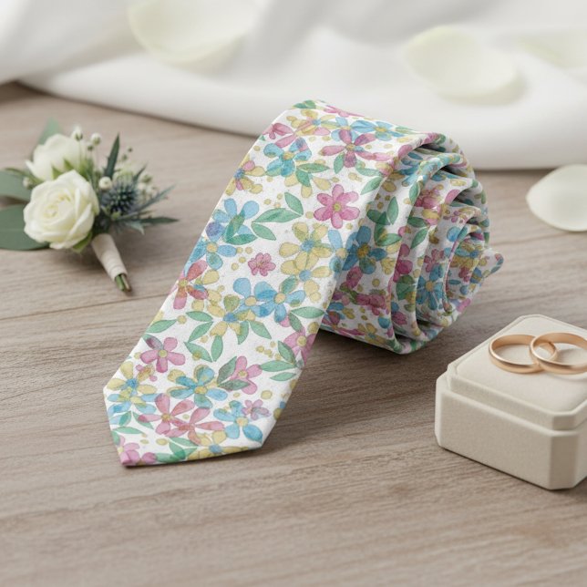 Gravata Playful Classy Com Padrão Floral Retro (Criador carregado)
