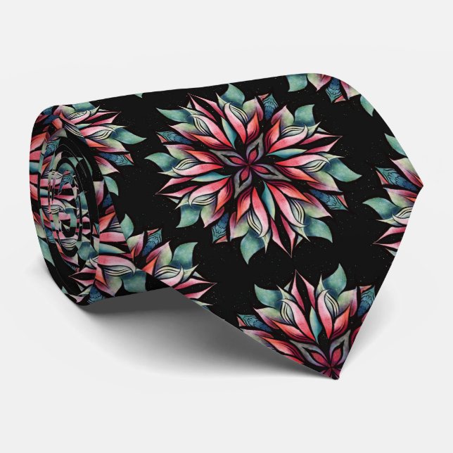 Gravata Poinsettia Christmas Floral Elegant (Rolled)