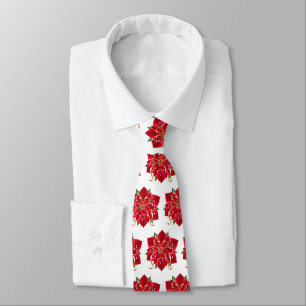 Gravata Poinsettia de Natal masculino